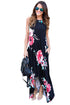 Sexy Black Floral Pocketed Holiday Maxi Boho Dress